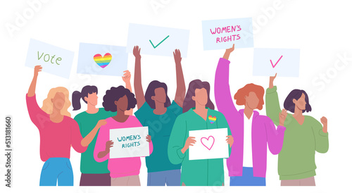  Different women protest against the restriction of their human rights and freedoms