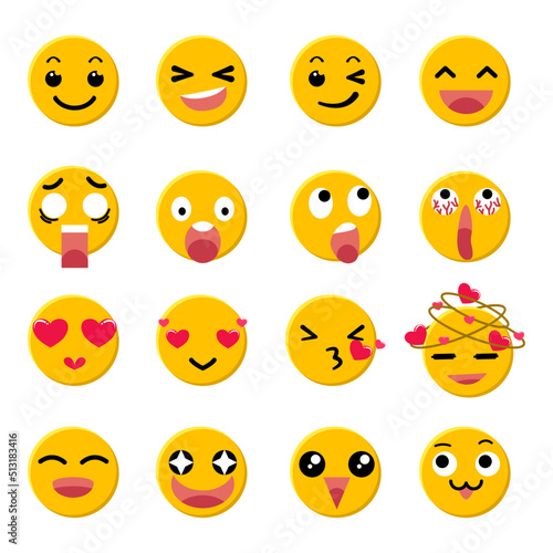 Set of emoji icon vector design. World Emoji day concept on July 17