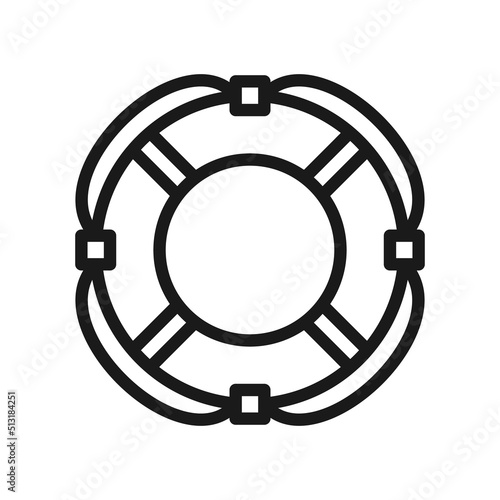 Lifebuoy line Icon Logo Vector Symbol. Lifeguard Icon