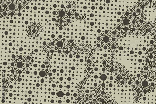 Dense seamless pattern of isolated circles of unequal size - background texture