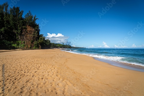 Kauapea Beach, also called Secret Beach, on the Hawaiian Island of Kauai photo