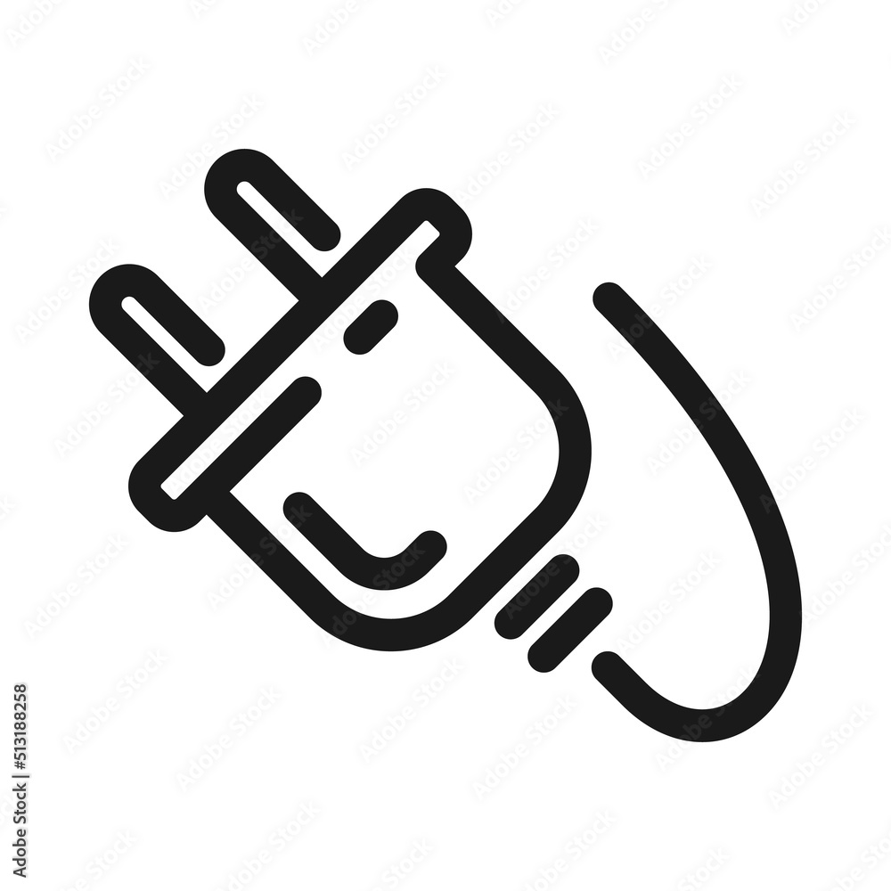 Electric plug outline icon. Electricity and energy symbol. illustration Electric plug outline icon. Electricity and energy symbol. illustration
