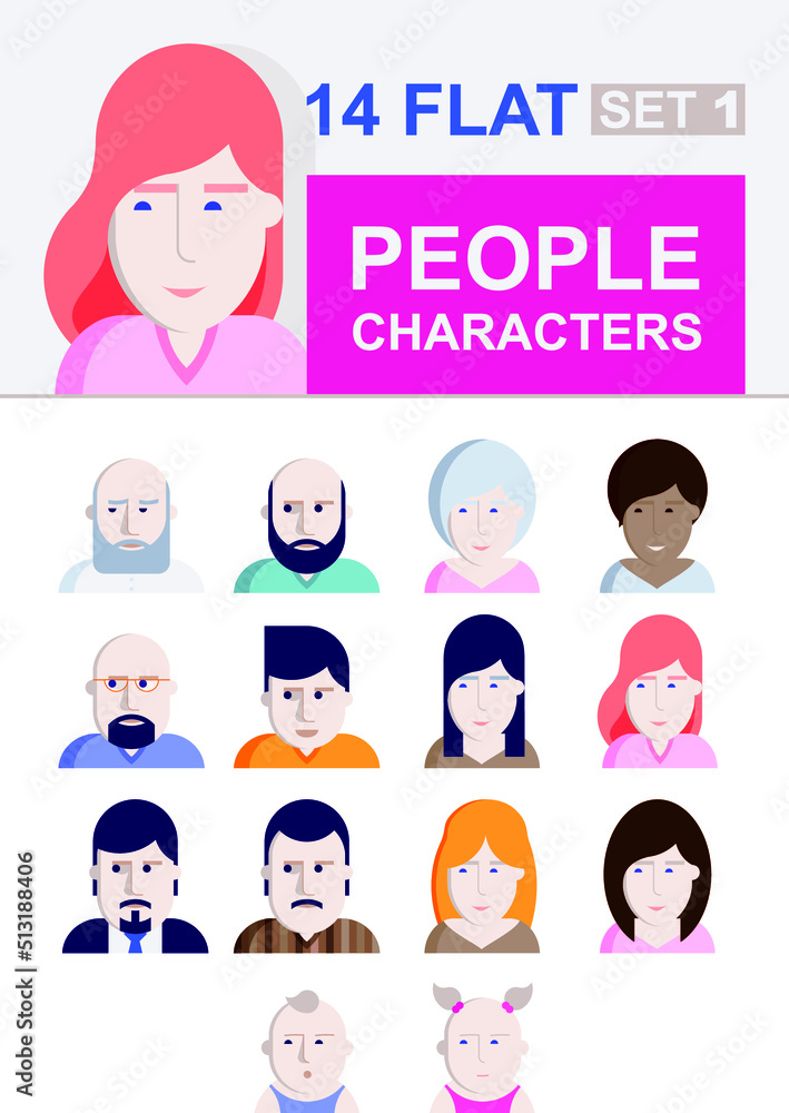 Flat people characteres - Set Flat people characteres - Set