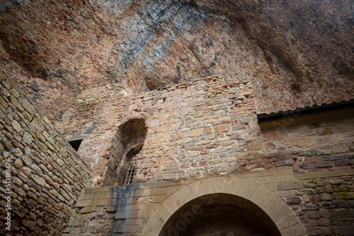 detail of a wall of the Royal Monastery of San Juan de la Peña, Botaya, province of Huesca, Aragon, Spain photo
