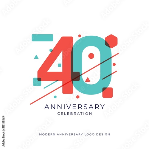 40 years anniversary celebration logo design template vector