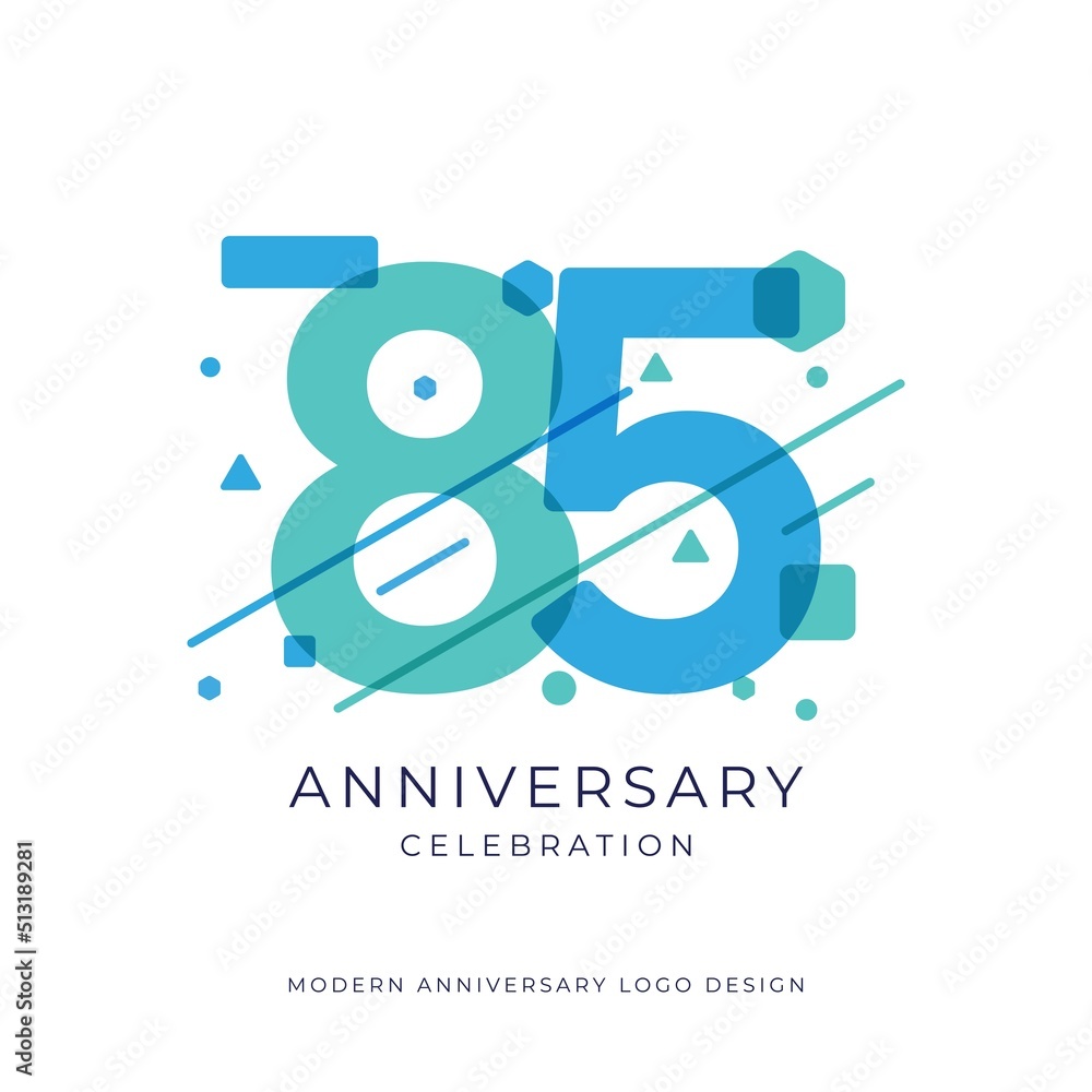 85 years anniversary celebration logo design template vector