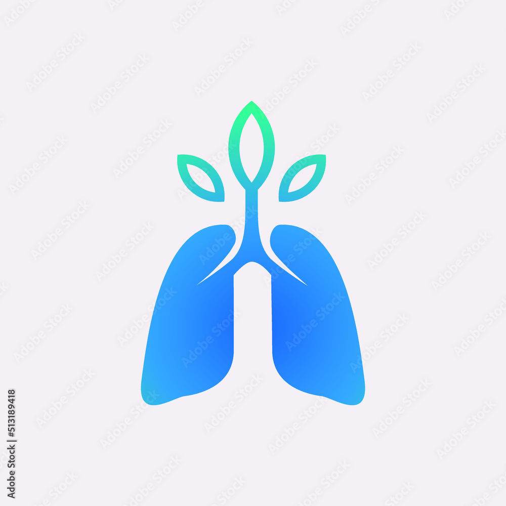 Health lungs logo whith leaf logo designs concept Health lungs logo whith leaf logo designs concept