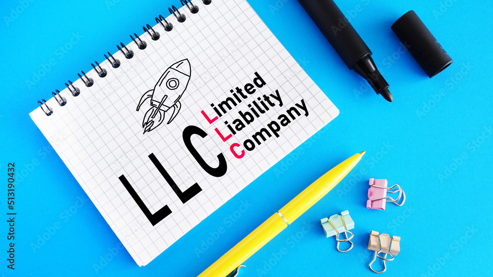 Limited Liability Company LLC is shown using the text - obrazy, fototapety, plakaty 