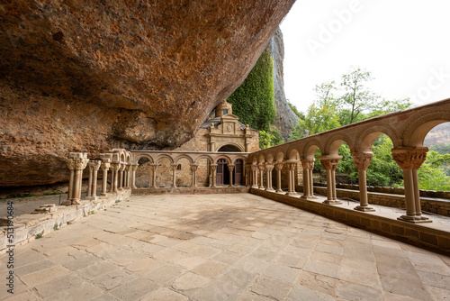 cloister of the Royal Monastery of San Juan de la Peña, Botaya, province of Huesca, Aragon, Spain