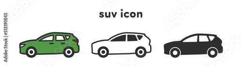 車　SUV　乗用車のアイコン