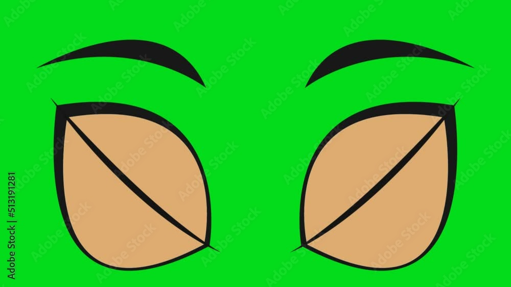 Cartoon eyes on a green background. Cartoon eyes with alpha channel. Key color, color key, alpha channel. Cartoon eyes on a green background. Cartoon eyes with alpha channel. Key color, color key, alpha channel.
