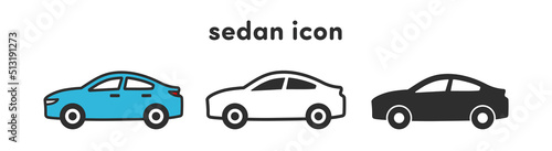車　セダン　乗用車のアイコン