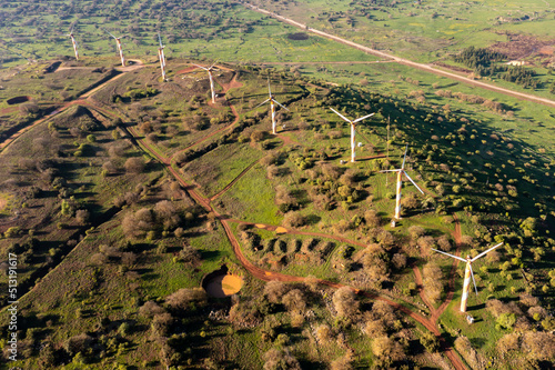 A wind turbine in the Golan Heights on Mount Bnei Rasen photo