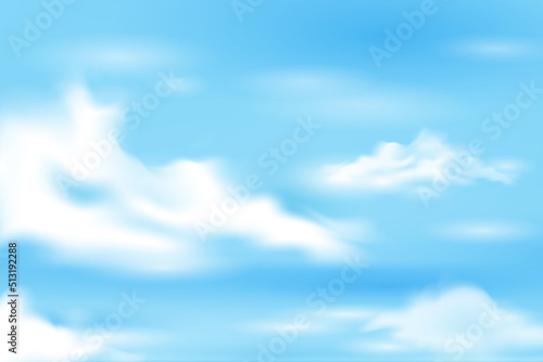 Beautiful summer blue sky and cloud vector illustration background