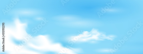 Beautiful blue sky and cloud vector illutration banner background