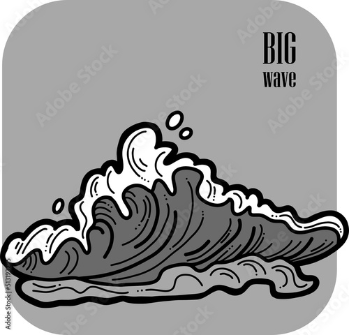 Photography Sea wave, powerful splash energy of nature
