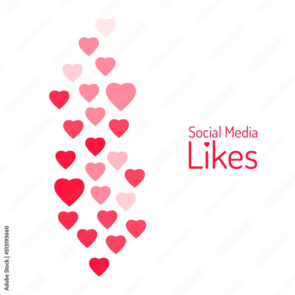Like and heart icons for live stream video chat, Social Media, Notification