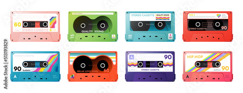 Tableau sur toile Music cassette stickers
