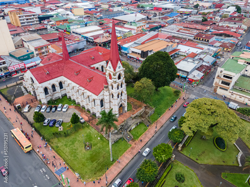 Beautiful aerial view of of the Baroque  Church of the Merced in San Jose Center in Costa Rica. photo