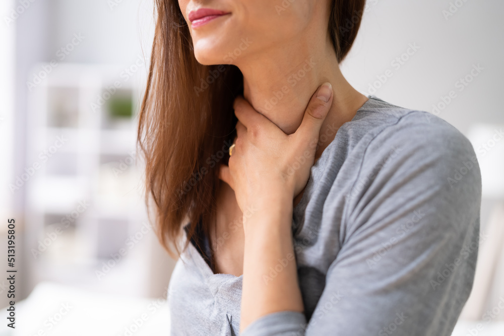 Woman Having Sore Throat Woman Having Sore Throat