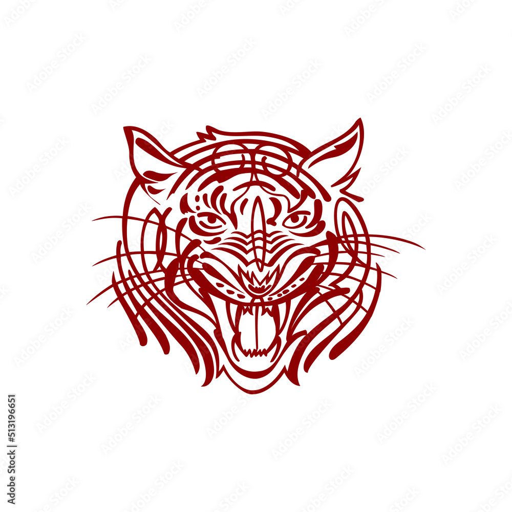 Obraz premium tiger head vector. tiger face logo with vector template