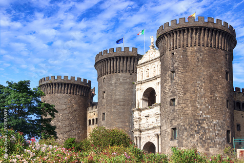 Castel Nuovo, better known by the name of Maschio Angioino, is a medieval and renaissance castle: it represents one of the symbols of the city of Naples in Campania, Italy.  photo