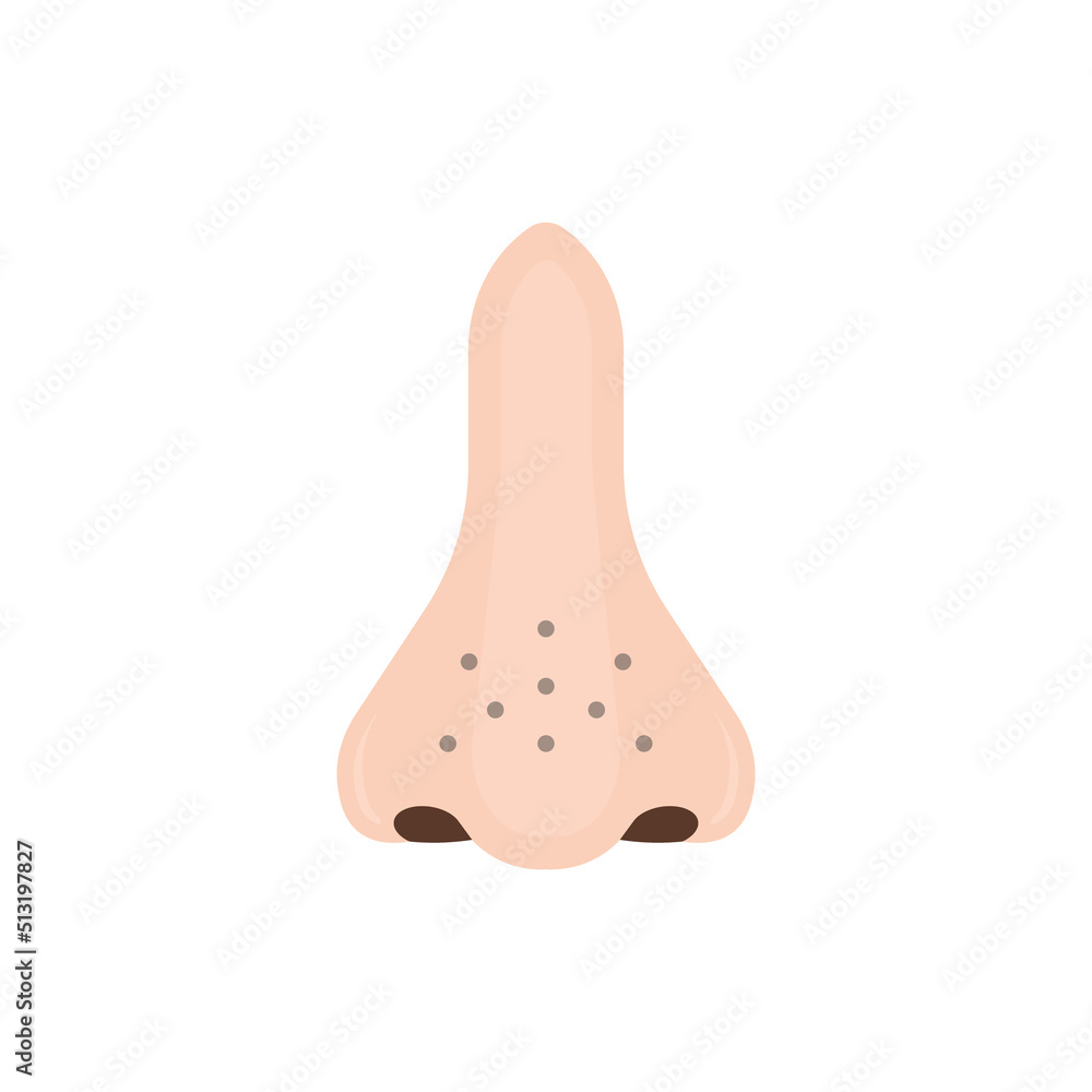 Blackheads on nose icon. Vector illustration. Blackheads on nose icon. Vector illustration.