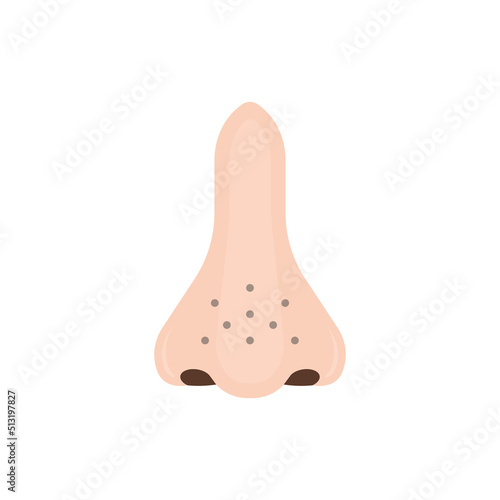 Blackheads on nose icon. Vector illustration.
