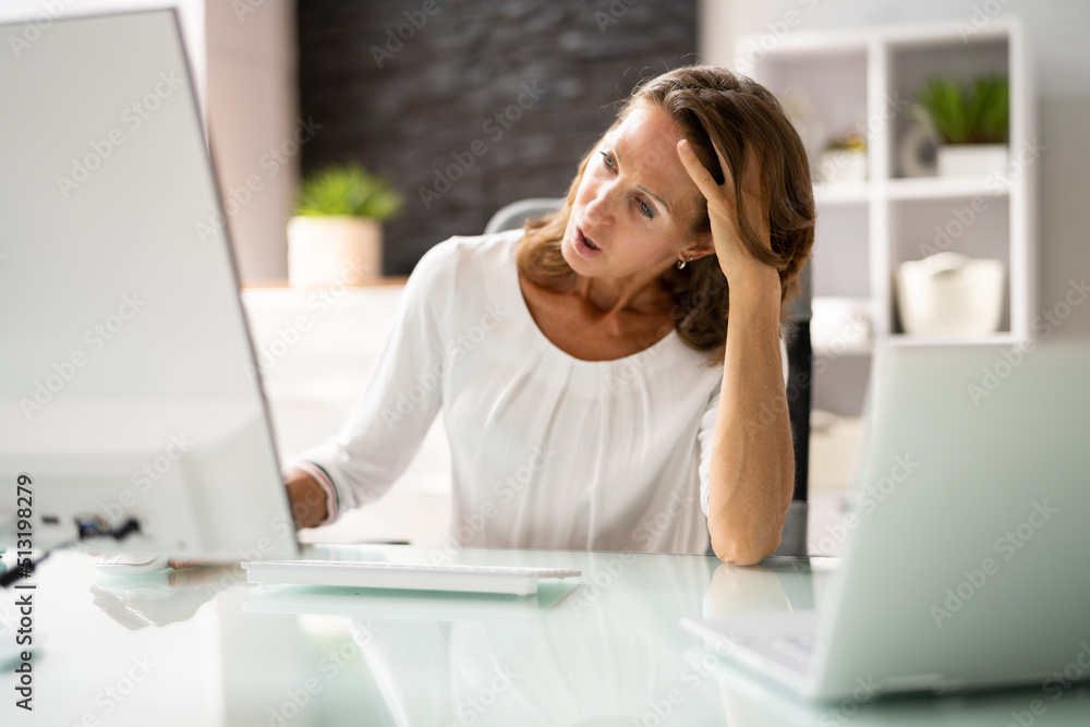Mature Businesswoman Feeling Uncomfortable Mature Businesswoman Feeling Uncomfortable