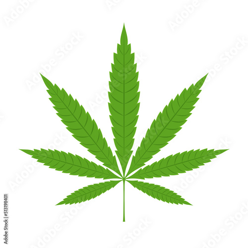 Cannabis leaf. Mariuhana leaf symbol, marijuana or hemp icon, cannabis medical sign, weed drug vector illustration.