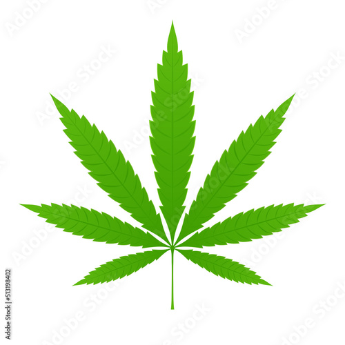 Cannabis leaf. Mariuhana leaf symbol, marijuana or hemp icon, cannabis medical sign, weed drug vector illustration.