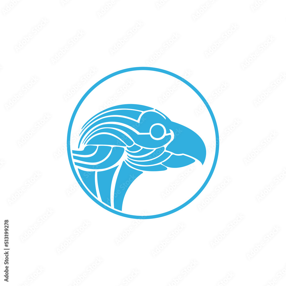 Bird icon with a circle logo design template Bird icon with a circle logo design template