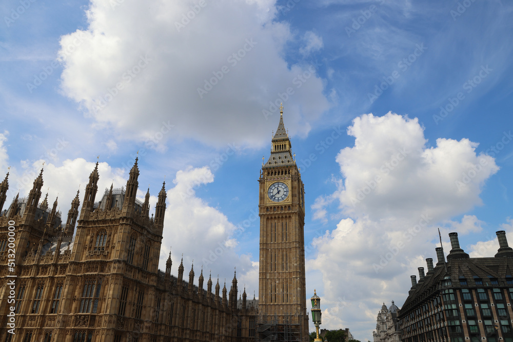 The Palace of Westminster and the tower of Big Ben, London