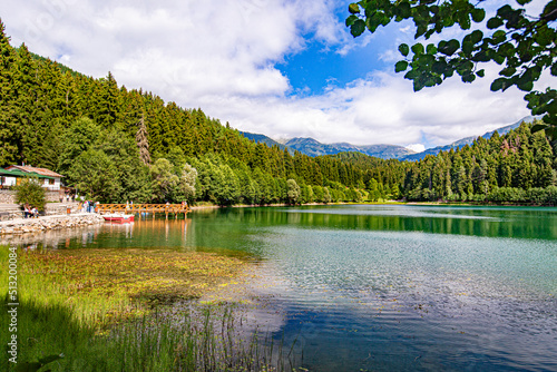 Landscape with lake and mountains in Artvin, Türkiye.