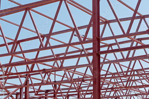 Steel Frames of A Building Under Construction