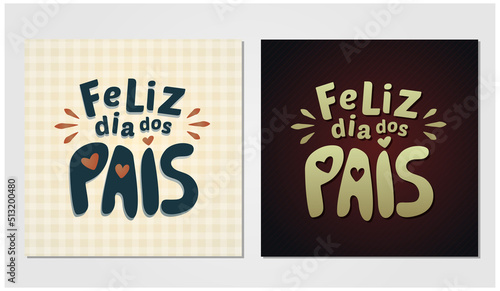 feliz dia dos pais, father's day. brown square father's day post with geometric texture