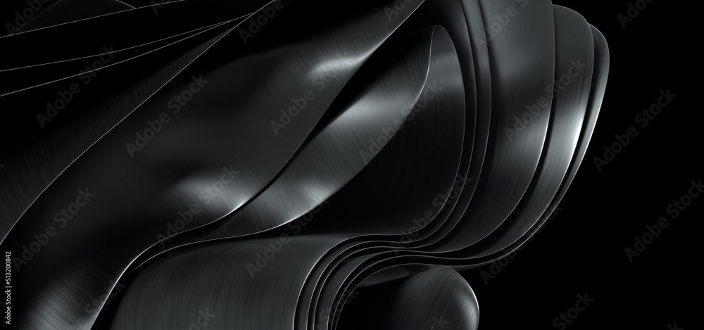 Fototapeta premium Black wave abstract business tech background