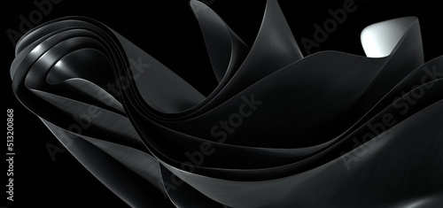 Fototapeta Naklejka Na Ścianę i Meble -  Abstract Dynamic Black Background with Various Shape Design. Usable for Background, Wallpaper, Banner, Poster