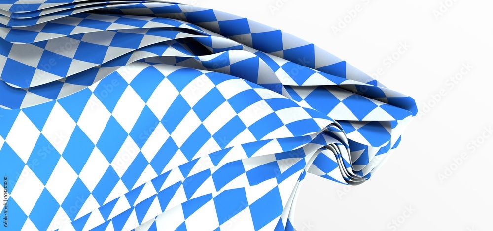 Flag of Bavaria, Germany. 3D rendering illustration of waving sign symbol. Flag of Bavaria, Germany. 3D rendering illustration of waving sign symbol.