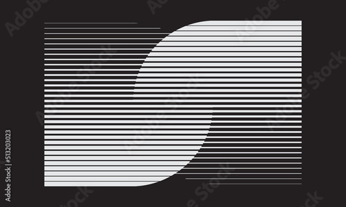 Transition with two set of parallel lines. Abstract art geometric background or logo, icon, tattoo.