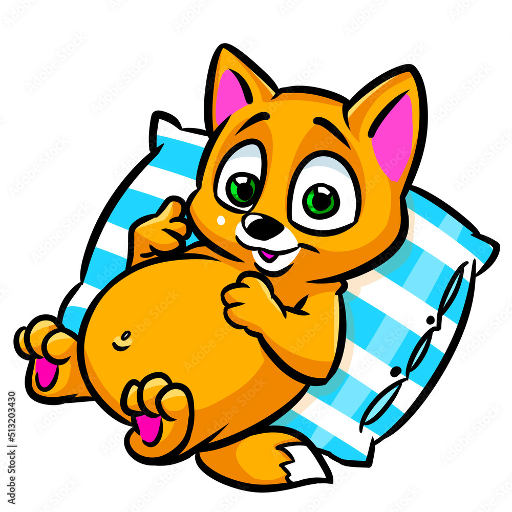Ginger cat rest pillow animal character clipart cartoon illustration Ginger cat rest pillow animal character clipart cartoon illustration