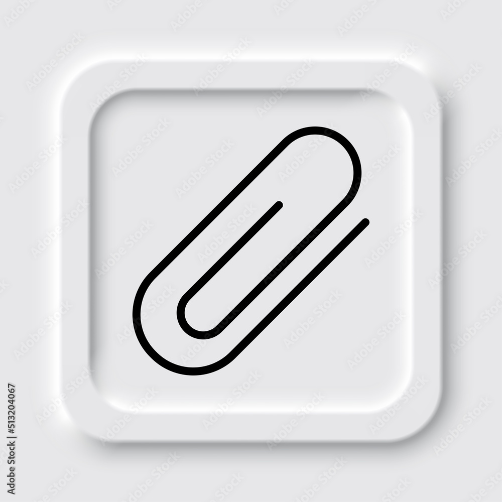 Clip simple icon vector. Flat design. Neumorphism design.ai Clip simple icon vector. Flat design. Neumorphism design.ai
