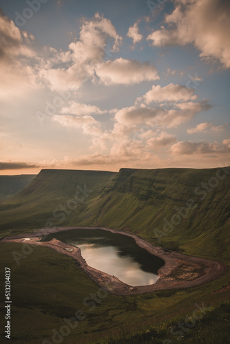 Llyn-y-Fach lake from the Beacons Way in The Black Mountain.