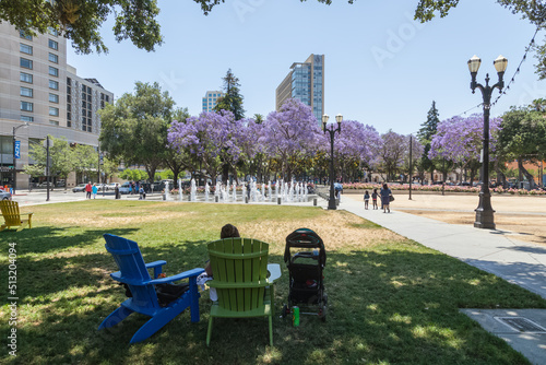 Plaza de Cesar Chavez is a small park in Downtown San Jose, California, USA, named after Cesar Chavez in 1993. photo