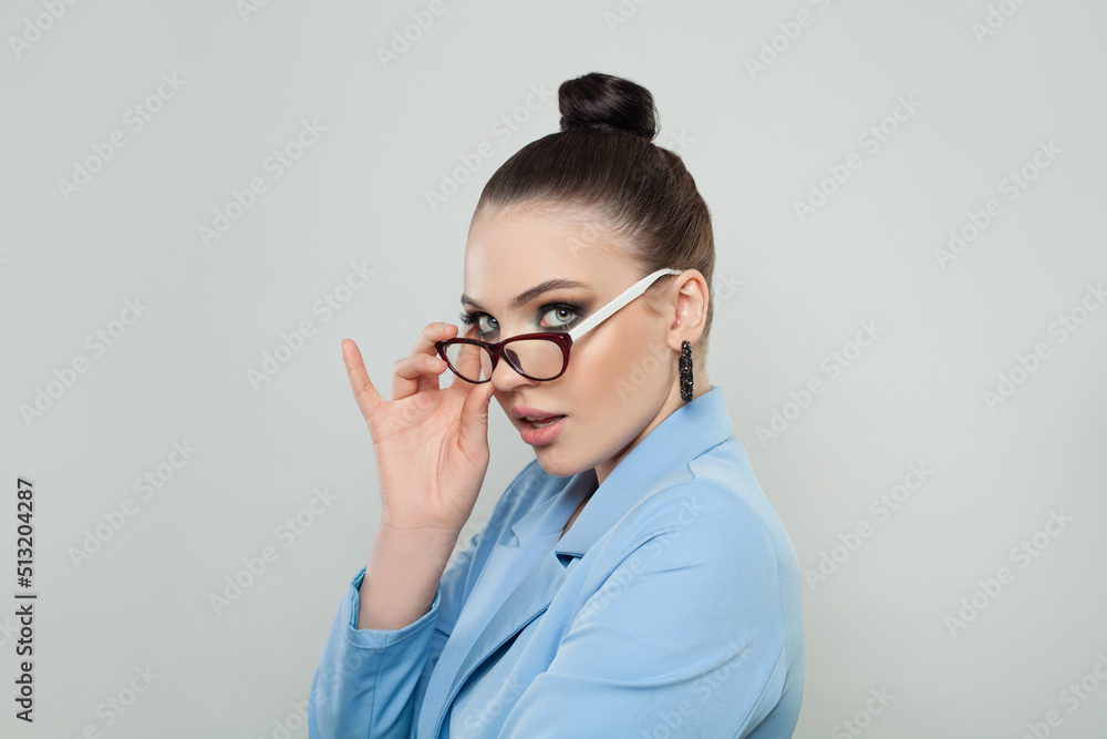 Elegant stylish woman in glasses