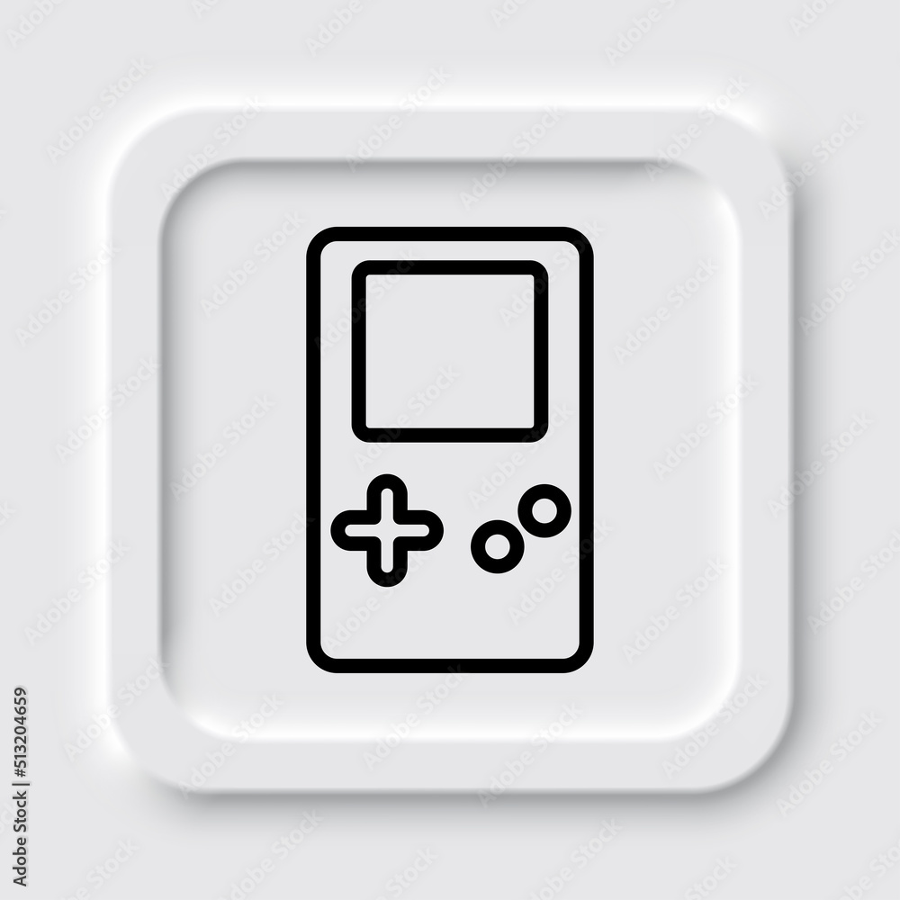 Game simple icon vector. Flat design. Neumorphism design.ai Game simple icon vector. Flat design. Neumorphism design.ai