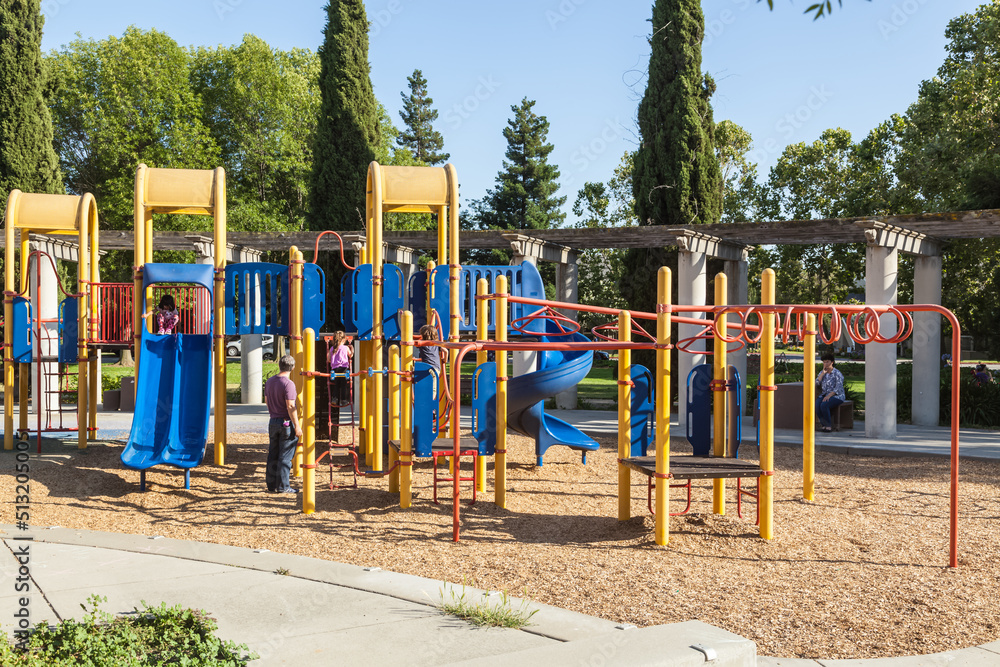 Childern`s Playground in city Park, San Jose,CA Childern`s Playground in city Park, San Jose,CA