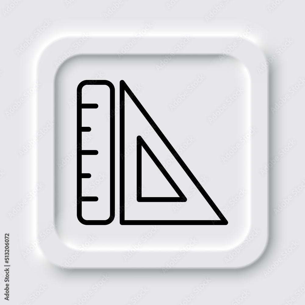 Ruler simple icon, vector. Flar design. Neumorphism design.ai Ruler simple icon, vector. Flar design. Neumorphism design.ai