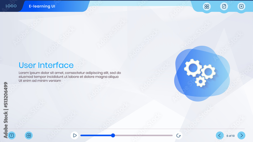 Course layout, Assessment, e-learning template, User Interface, UI, UX ...