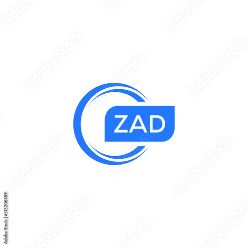 ZAD letter design for logo and icon.ZAD typography for technology, business and real estate brand.ZAD monogram logo.vector illustration.	 photo